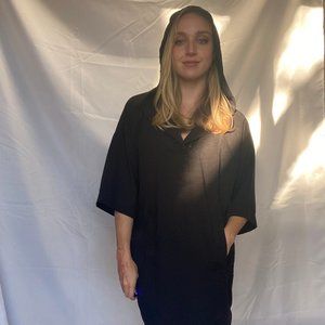 aoyama itohome black hoodie oversized dress